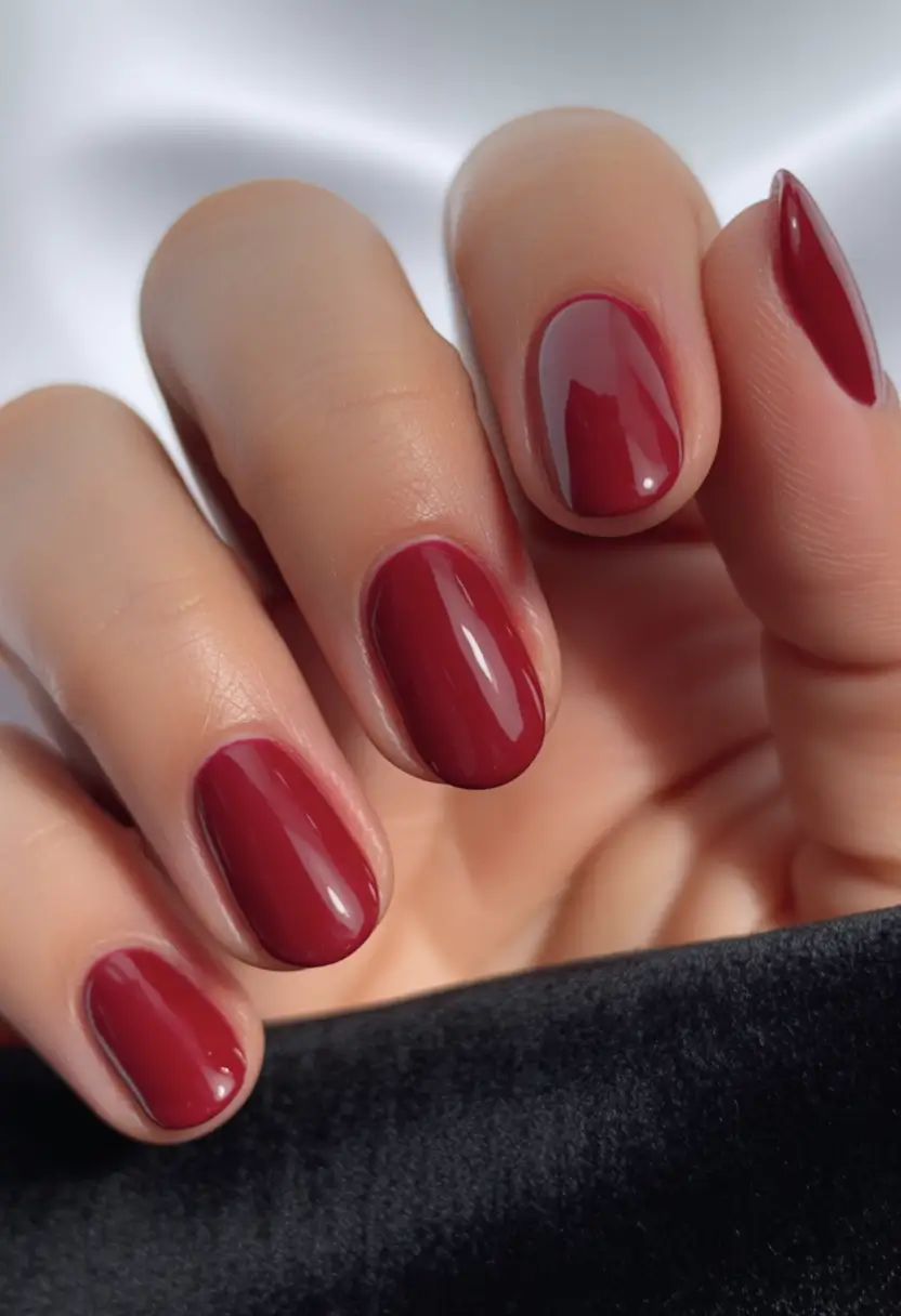 dark fall nails Classic Crimson Shine