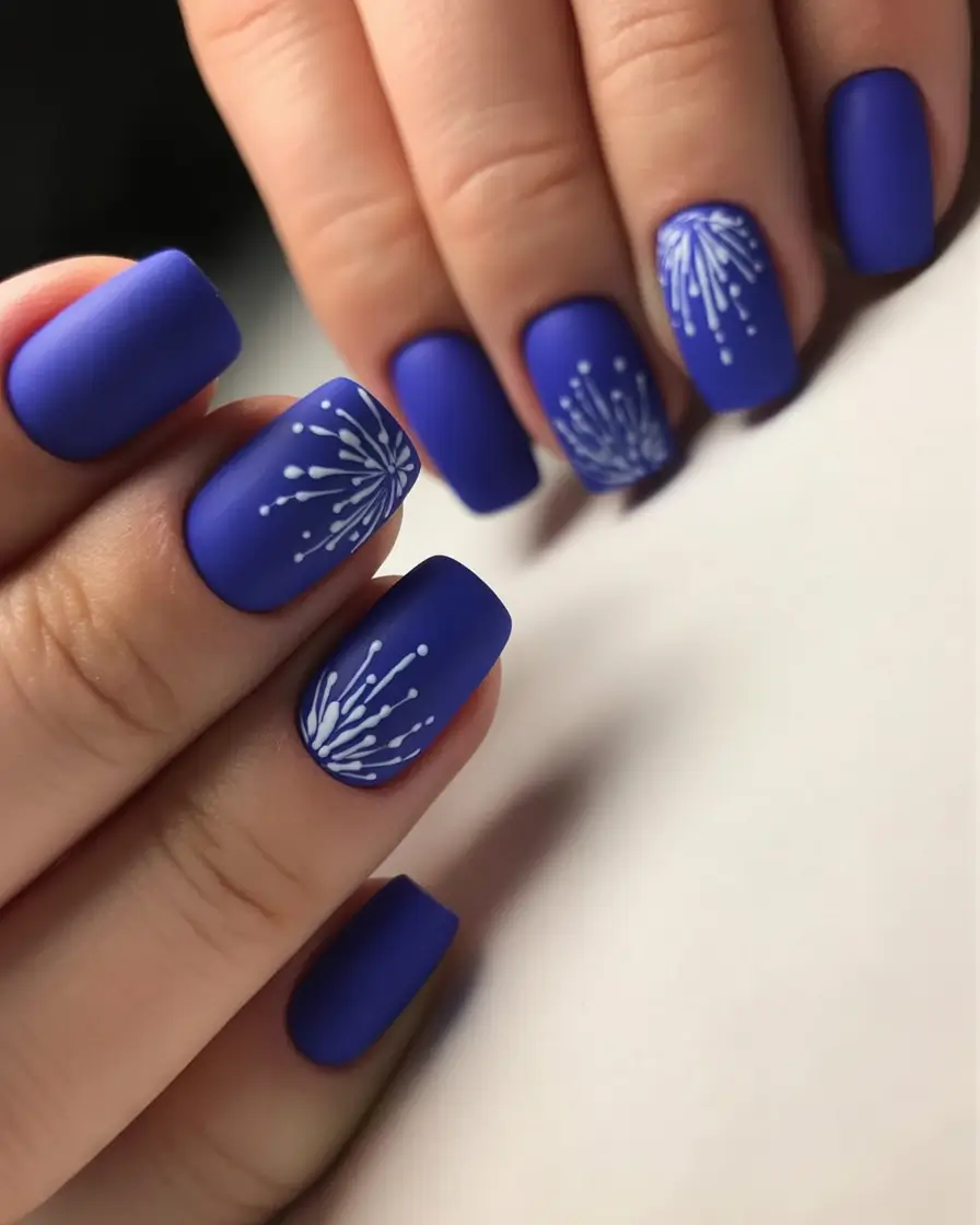 Navy Blue Fall Nail Matte Short Art Designs 2025