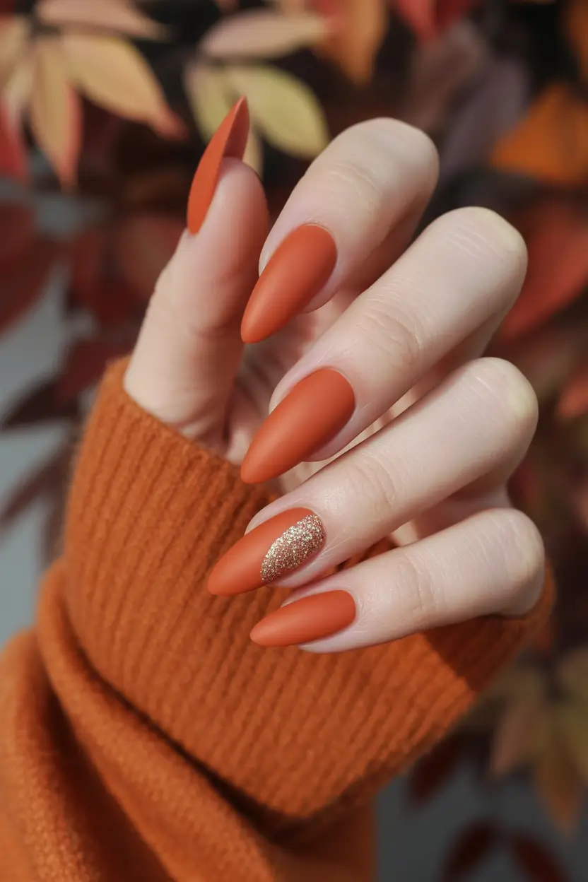 orange and brown Pumpkin Spice with a Hint of Sparkle