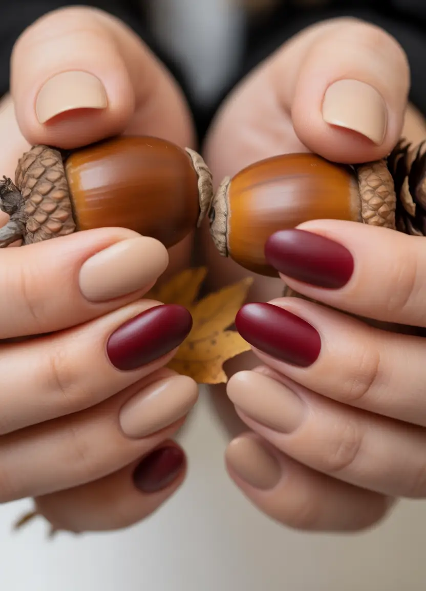 short brown Cranberry Meets Nude in a Soft Matte Mix