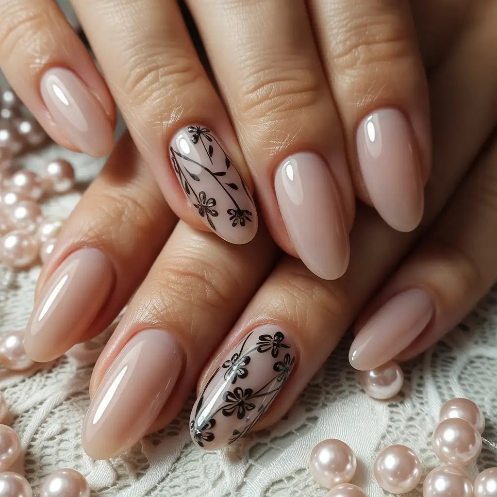 autumn art designs acrylic Delicate Florals on a Barely-There Base