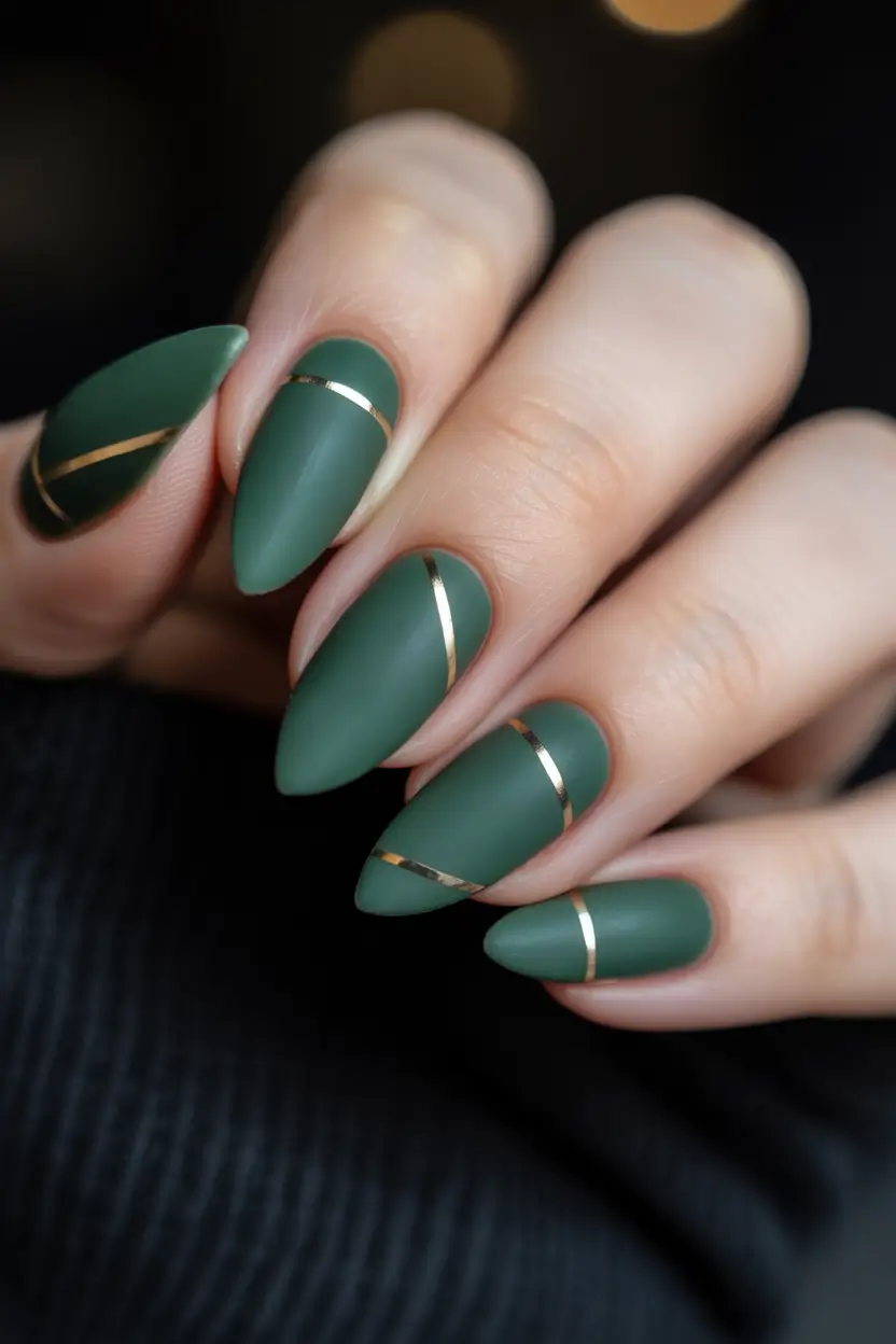 designs matte Matte Forest Green with Luxe Gold Strips