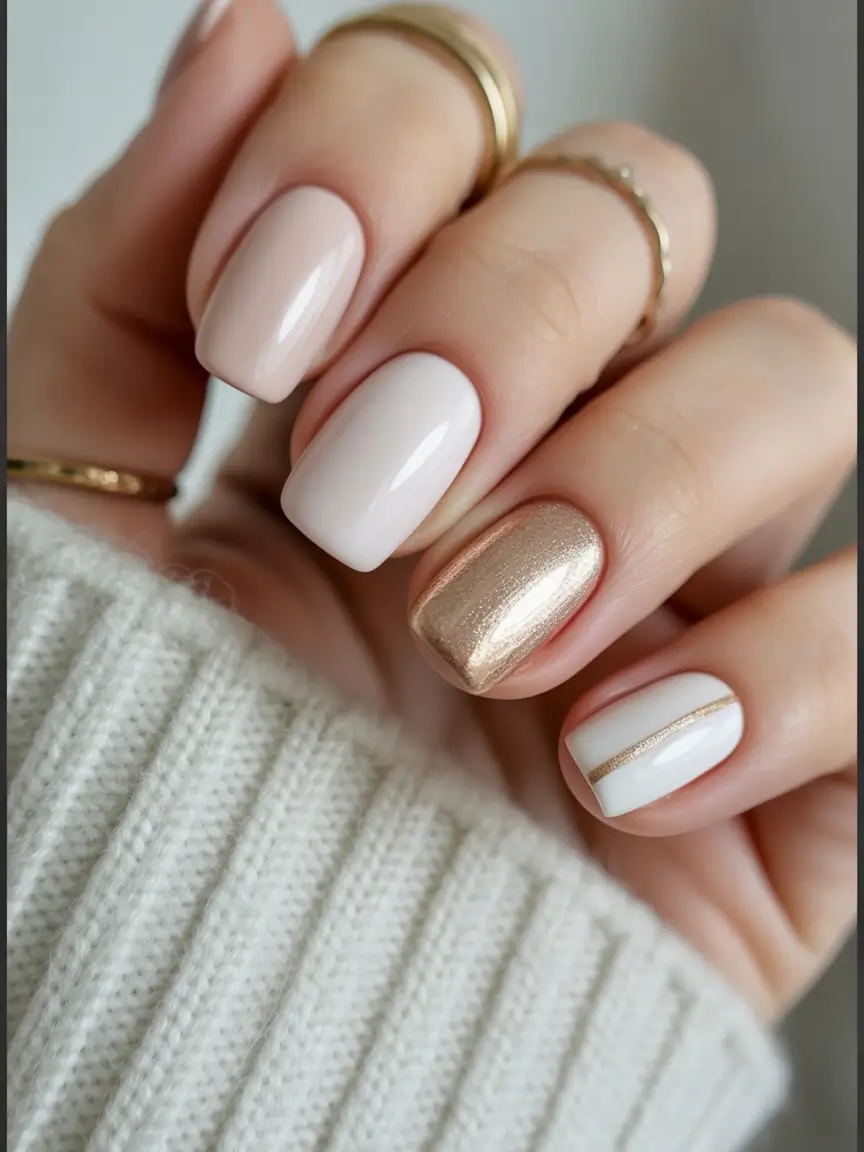 ideas short square Champagne Neutrals with a Dash of Metallic