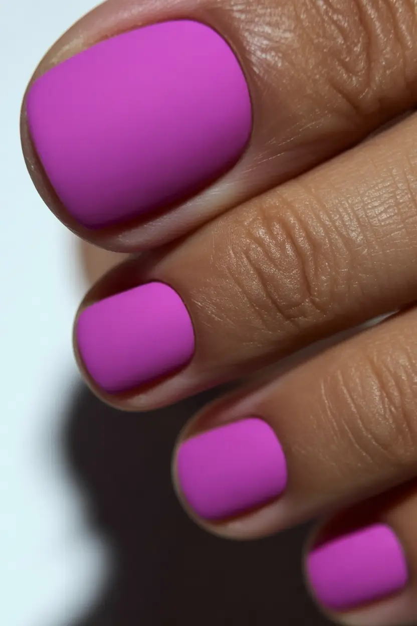 21 Stylish Fall Pedicure Shades 2025 - Matte Orchid Fuchsia