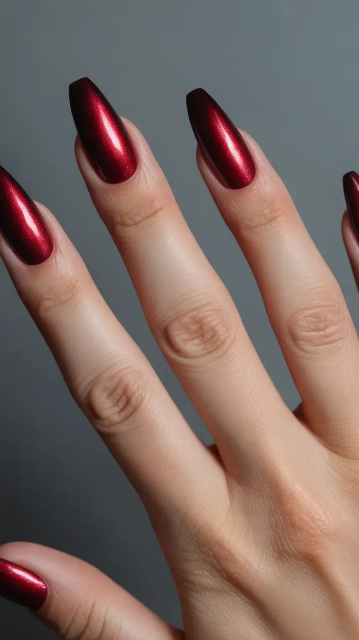 Subtle fall nails - Ruby Cat-Eye Metals