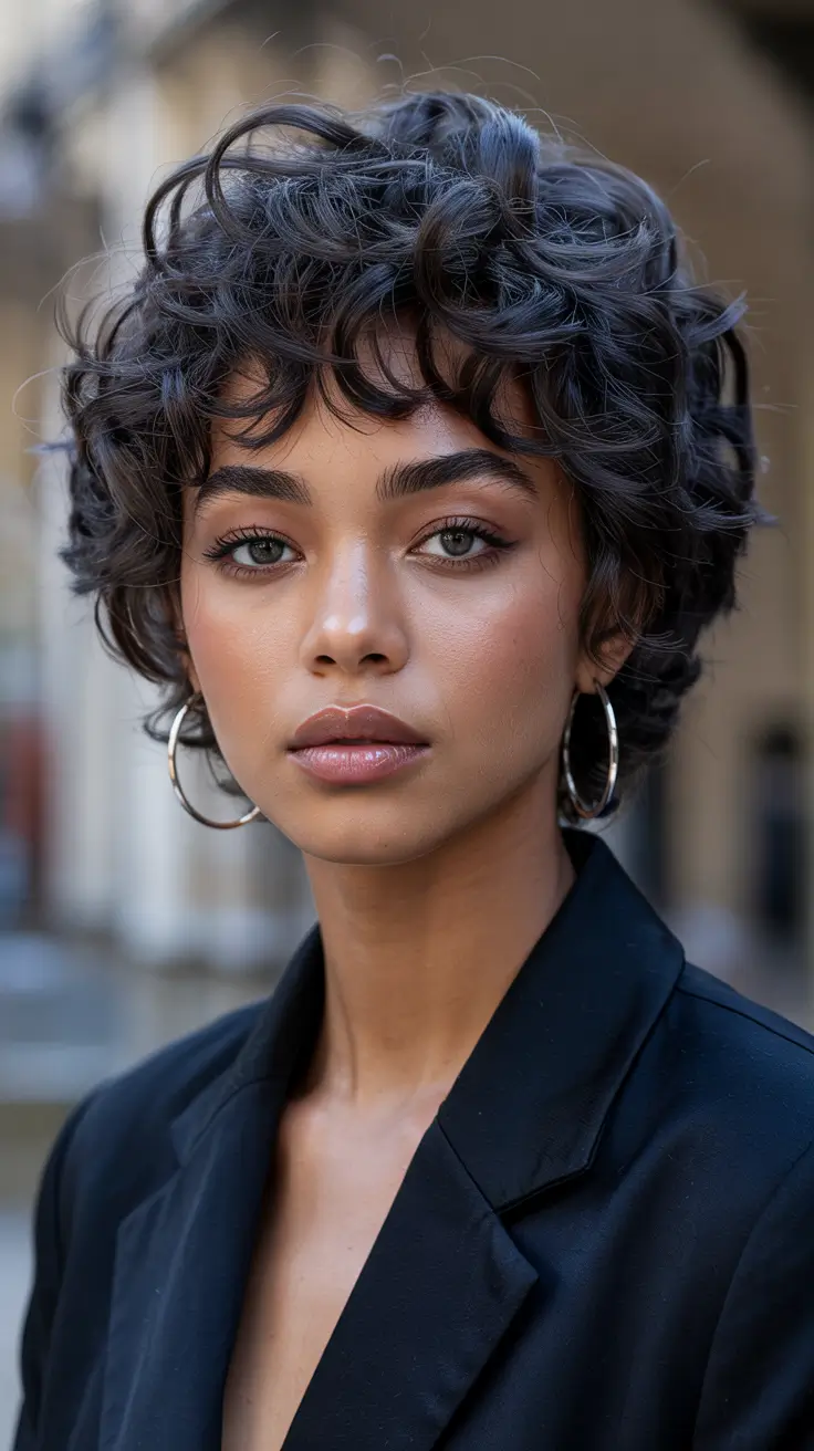 Fall Hair Color Ideas for Deep Skin Soft Layered Crop in Dark Espresso