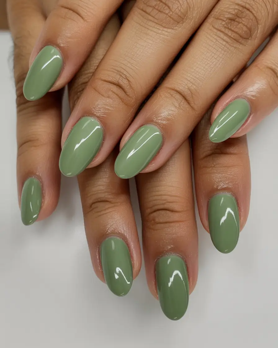 Fall Nail Colors for Brown Skin Soft Sage Serenity