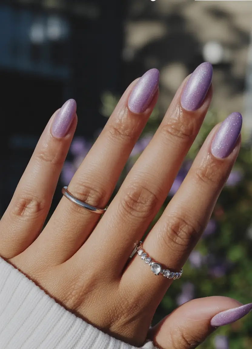 Fall Nail Colors for Brown Skin Lavender Shimmer Dream