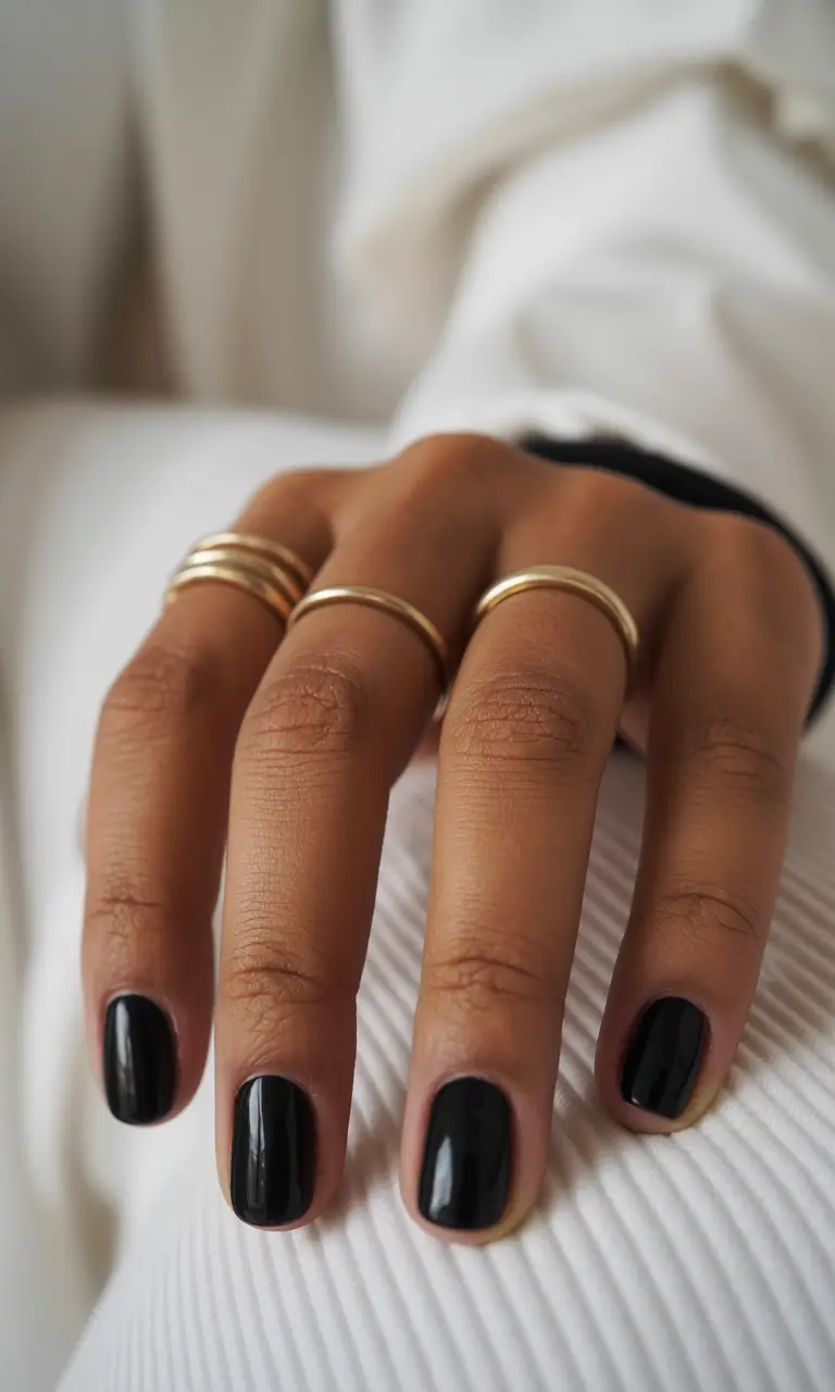 Fall Nail Colors for Brown Skin Midnight Black Confidence