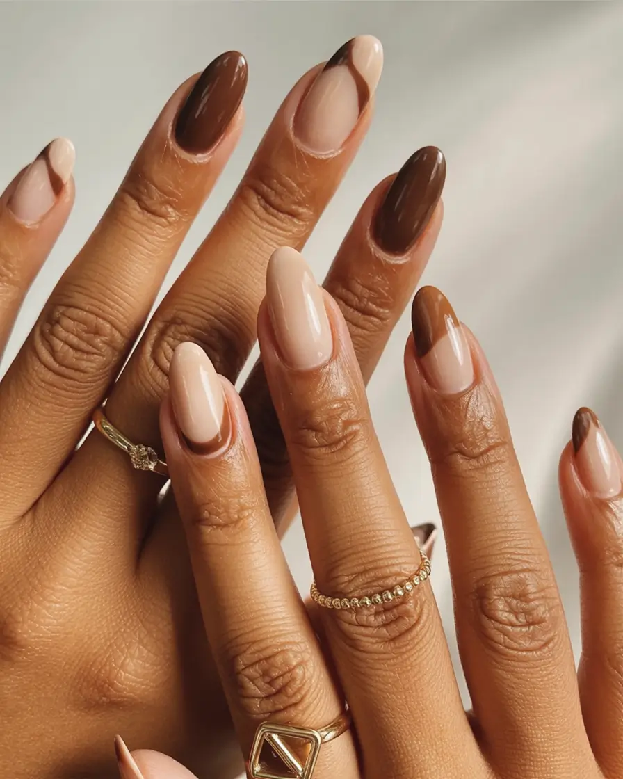 Fall Nail Colors for Brown Skin Mocha Swirl Sophistication
