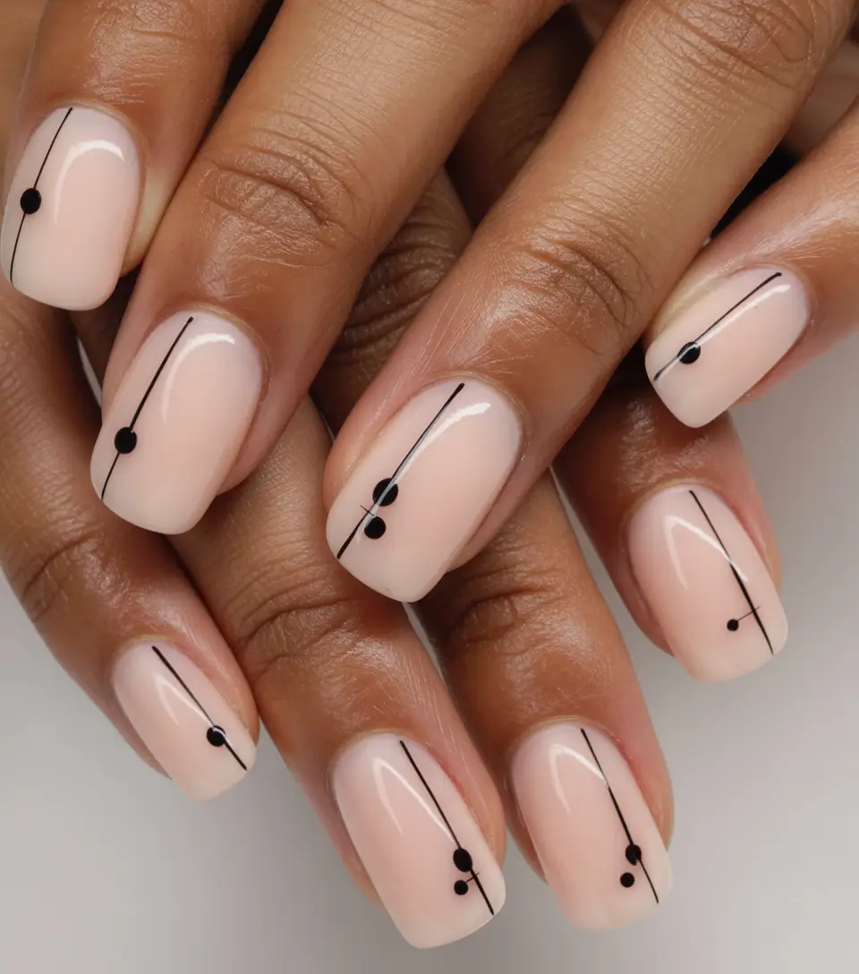 Fall Nail Colors for Brown Skin Minimalist Black Lines