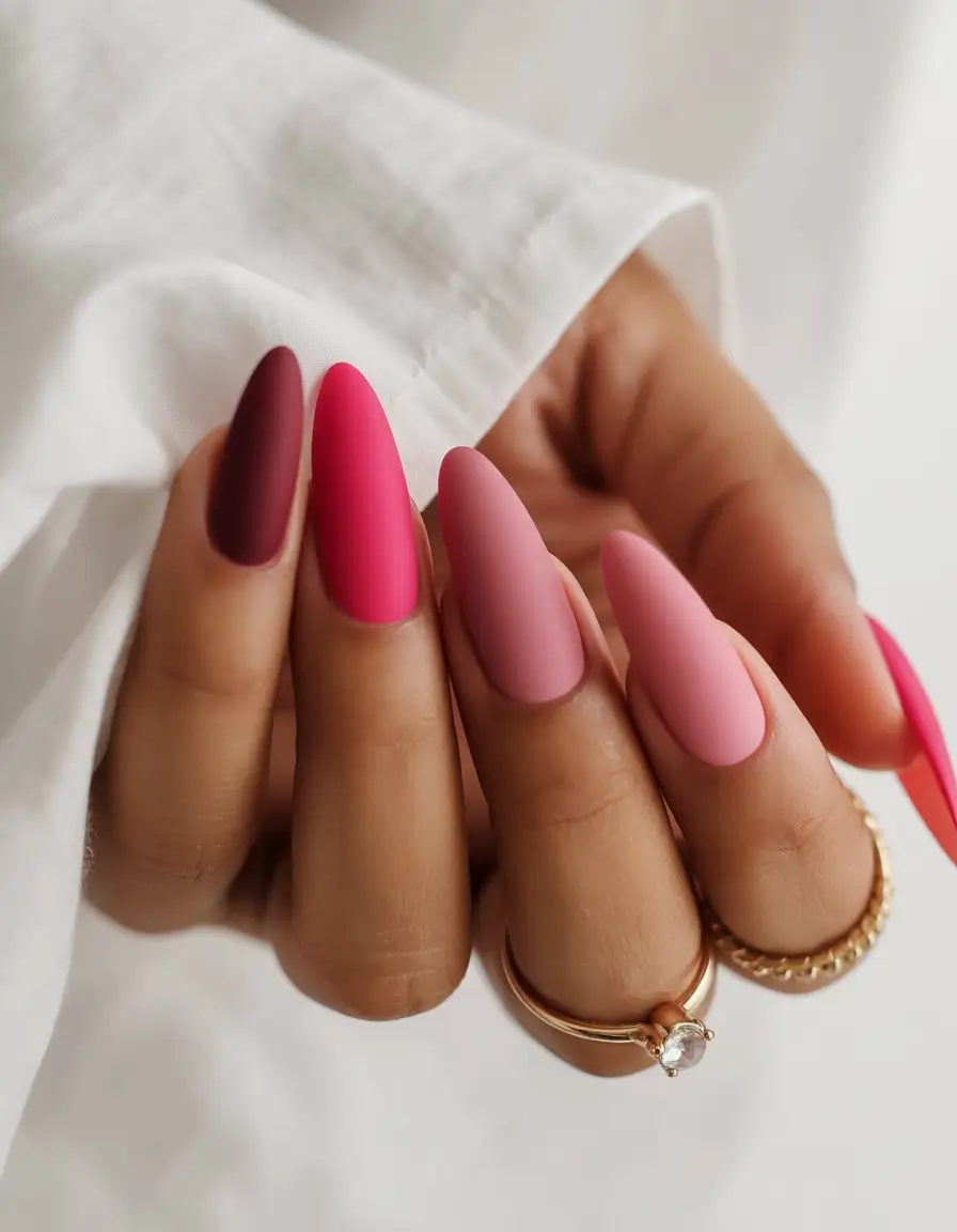 Fall Nail Colors for Brown Skin Ombre Matte Romance