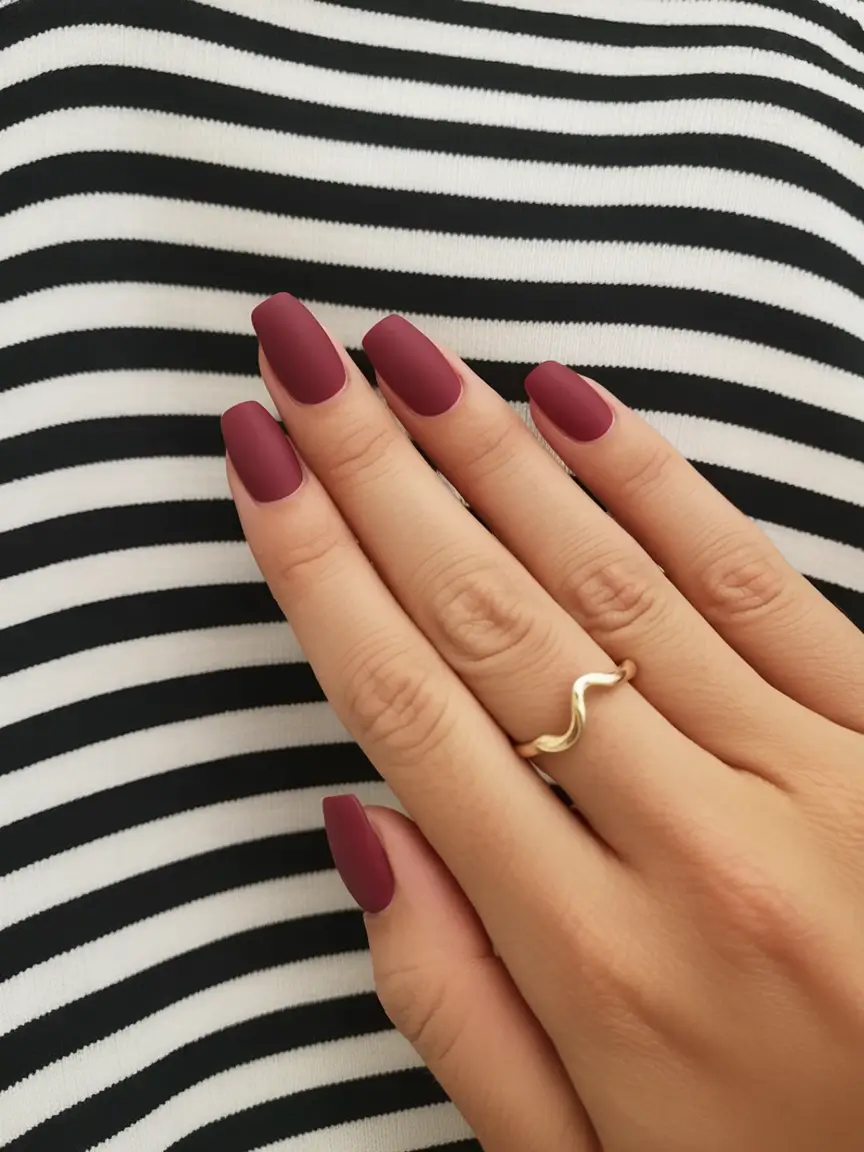 Fall nail colors for medium skin Matte Berry Sophistication