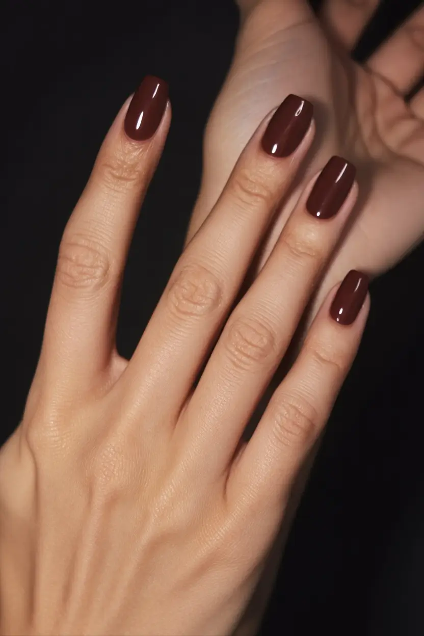 Fall nail colors for medium skin Glossy Chestnut Classic