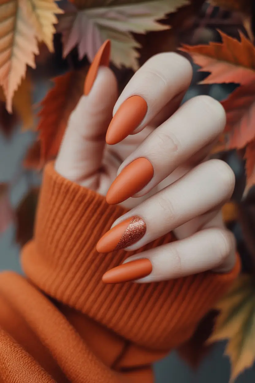 fall season nails Pumpkin Spice & Everything Nice
