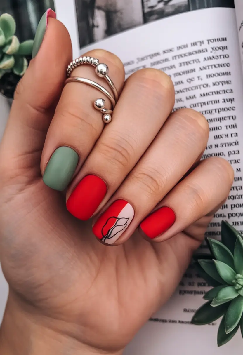 designs art ideas Bold Matte Art Mix: Abstract Florals and Retro Reds