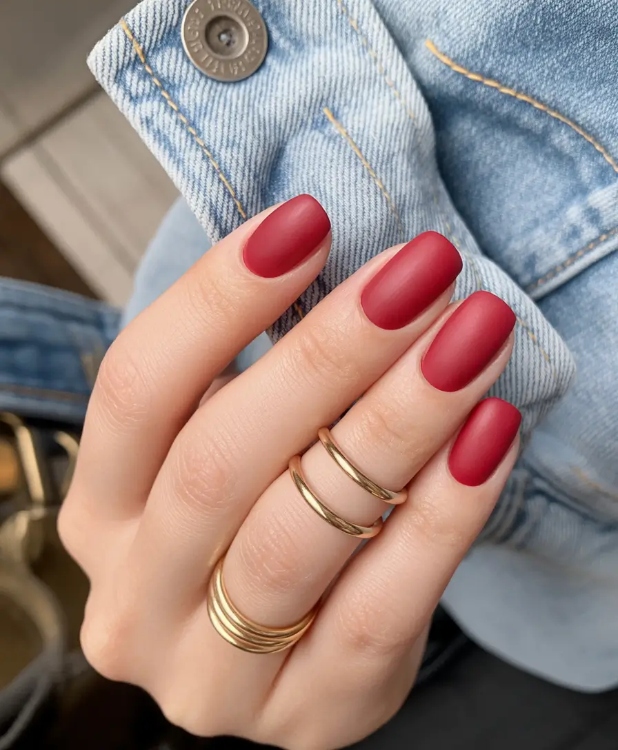 short square Rusty Brick Matte: Denim Days and City Walks