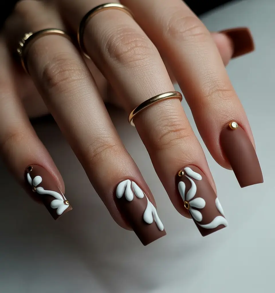 Fall-3D-Nail-Art-Mocha-Swirl-Florals