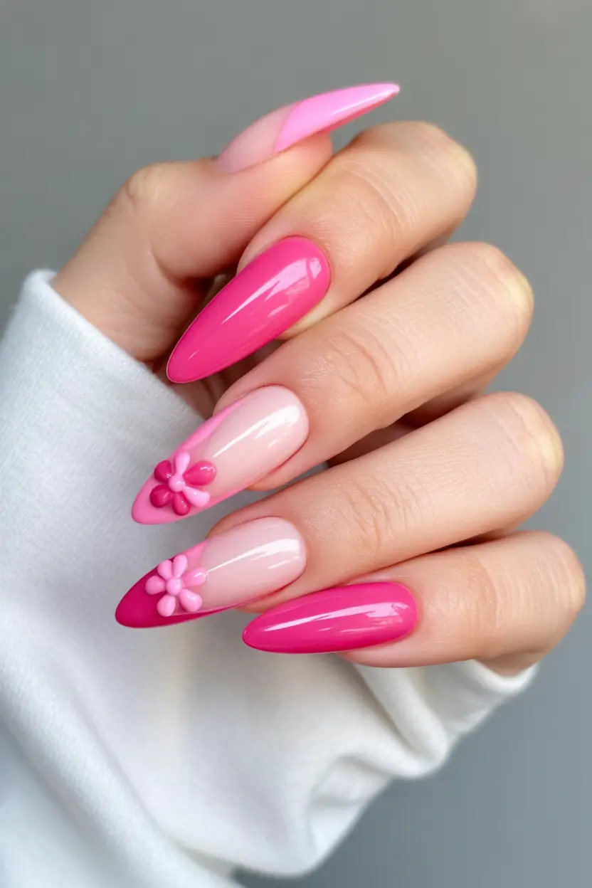 Fall-3D-Nail-Art-Pink-Blossom-Pop