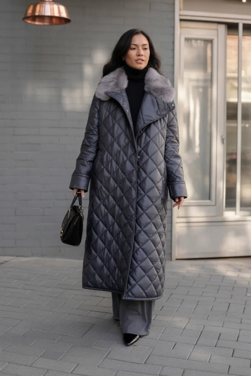 casual winter outfits Quilted Elegance