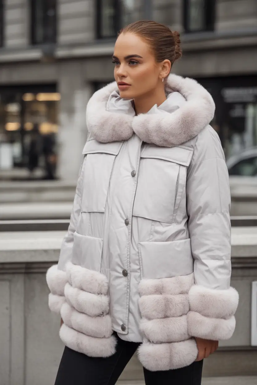 casual winter outfits Fur-Trimmed Glamour