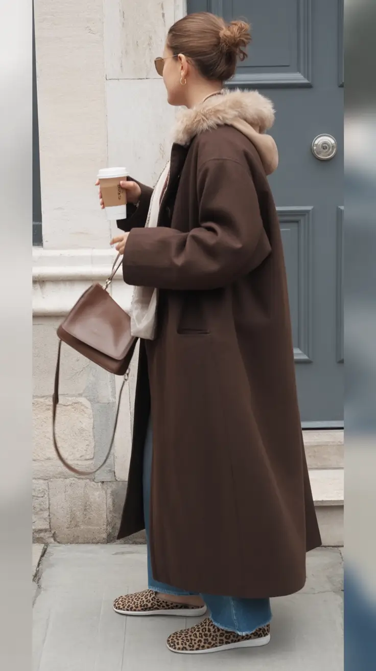 casual winter outfits Effortless Brown Layers with a Twist