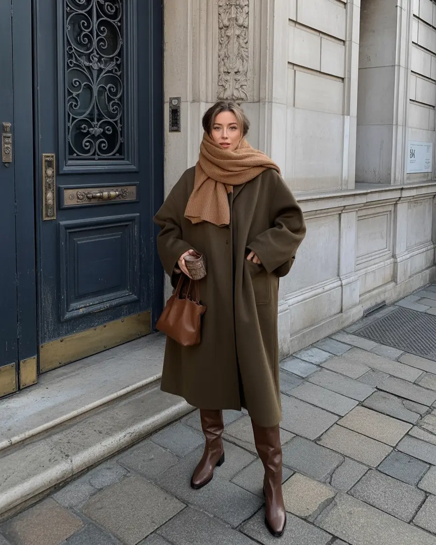 casual winter outfits Classic Camel and Chocolate