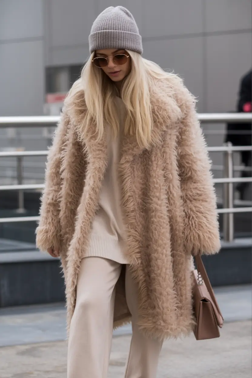classy winter outfits Soft Beige Texture Play