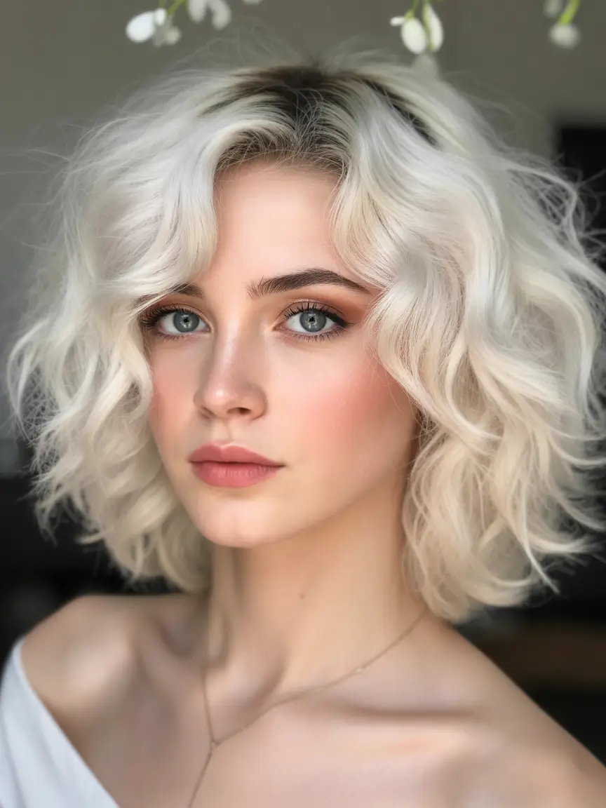 cute winter haircuts Soft Platinum Waves