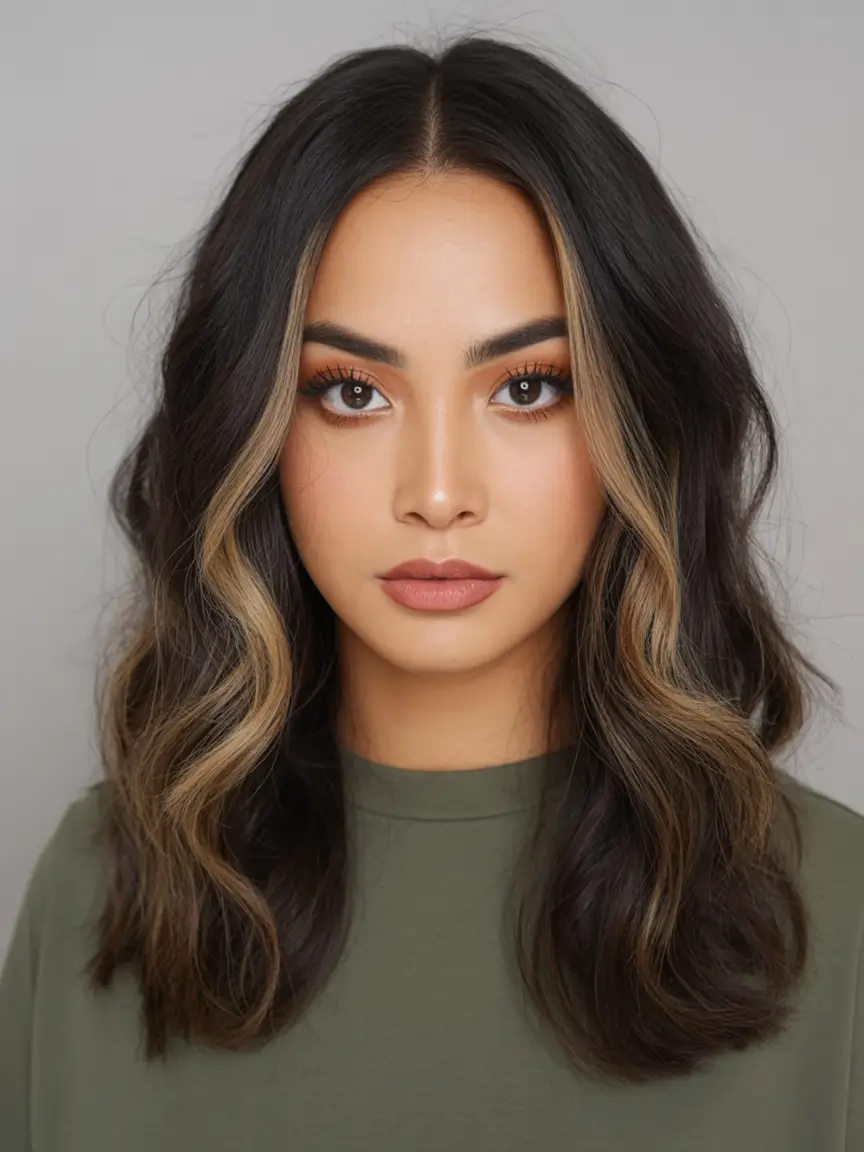 cute winter haircuts Bold Face-Framing Highlights