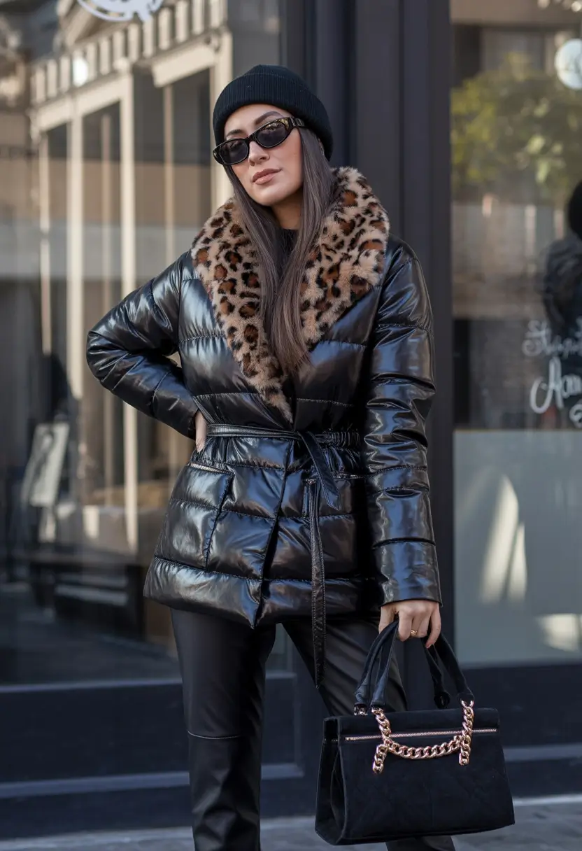 cute winter outfits Edgy Leopard Collar Glam