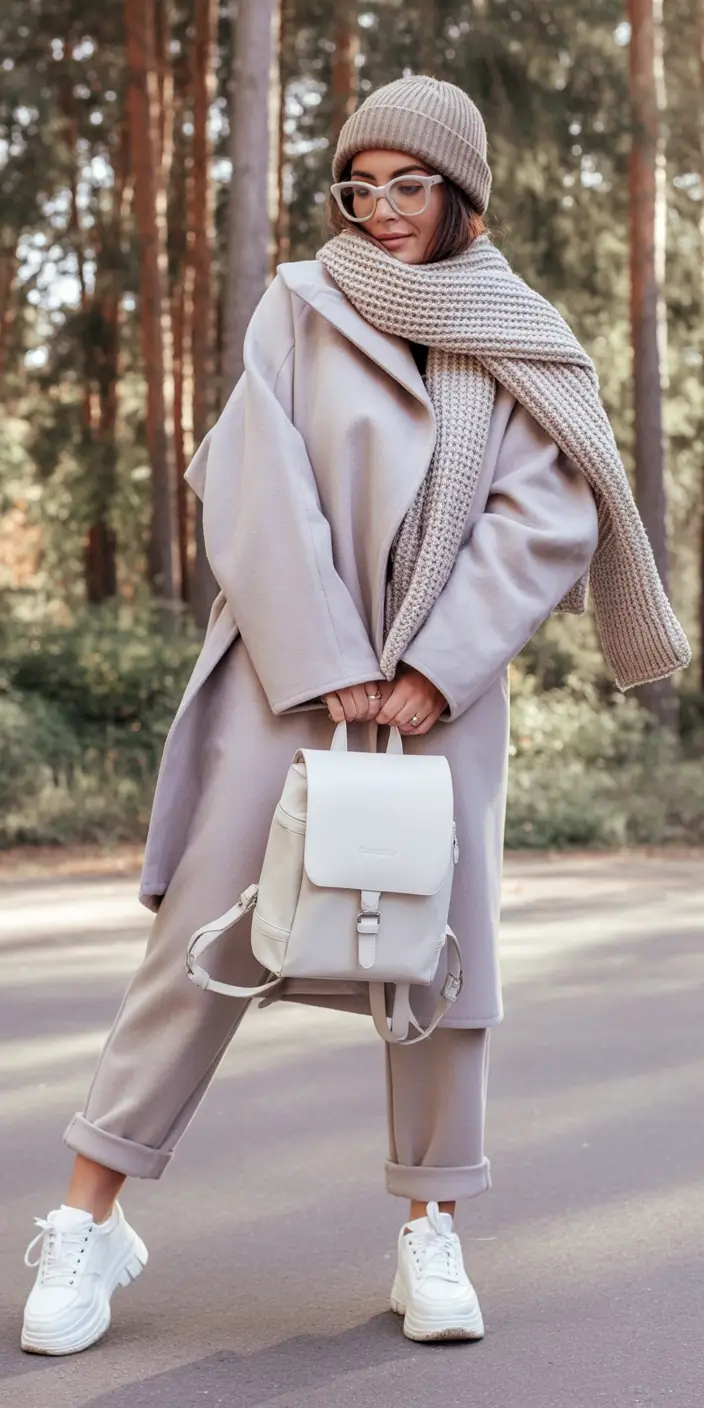 cute winter outfits Playful Beige Minimalism