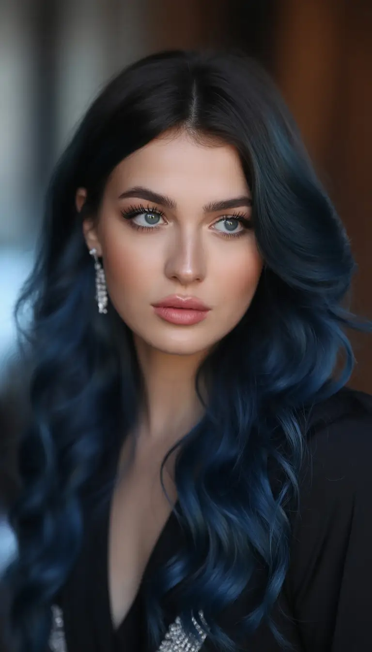 deep winter hair colors Midnight Blue Glamour