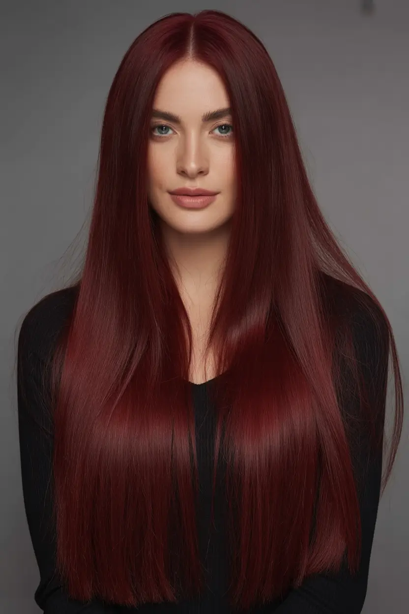 deep winter hair colors Velvet Straight Burgundy