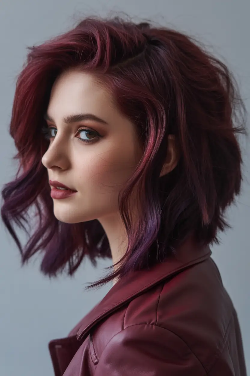 deep winter hair colors Textured Plum Bob