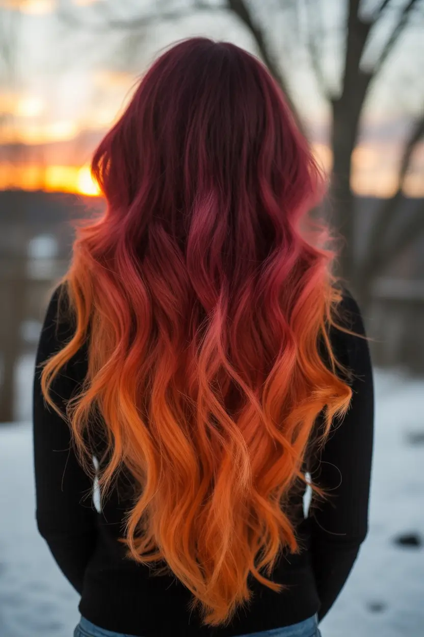 deep winter hair colors Winter Sunset Melt