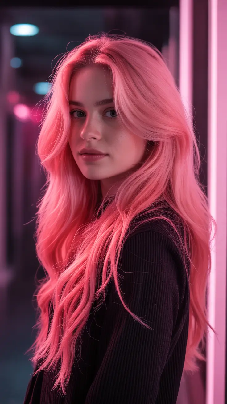 deep winter hair colors Soft Pink Glow