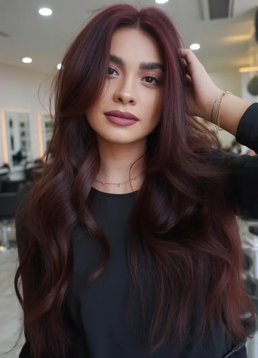 deep winter hair colors Velvet Mahogany Red