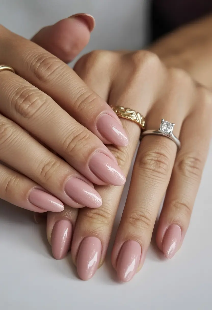 Fall Nail Color Ideas for Women Over 40 Soft Almond Pink