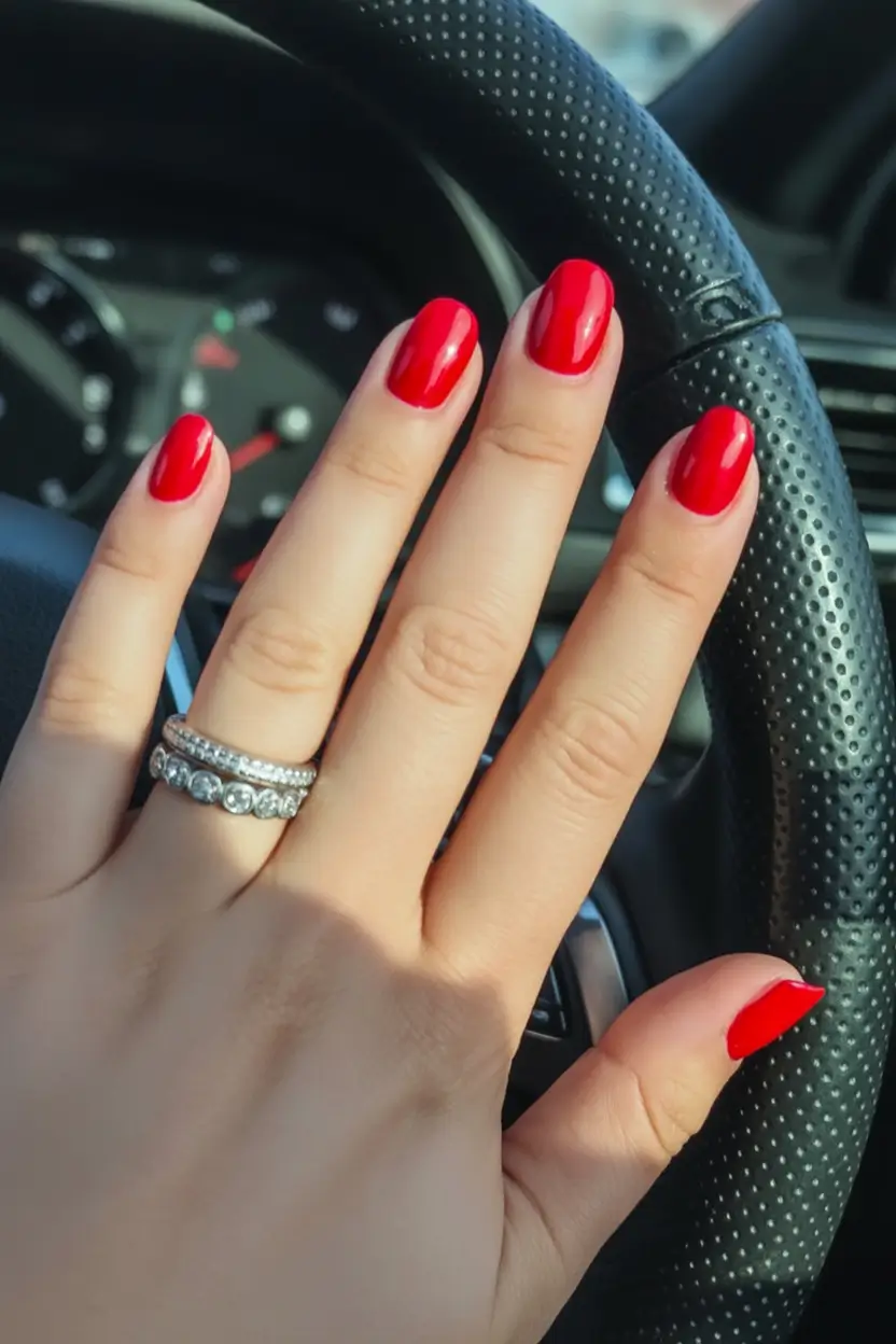 Fall Nail Color Ideas for Women Over 40 Classic Red Revival