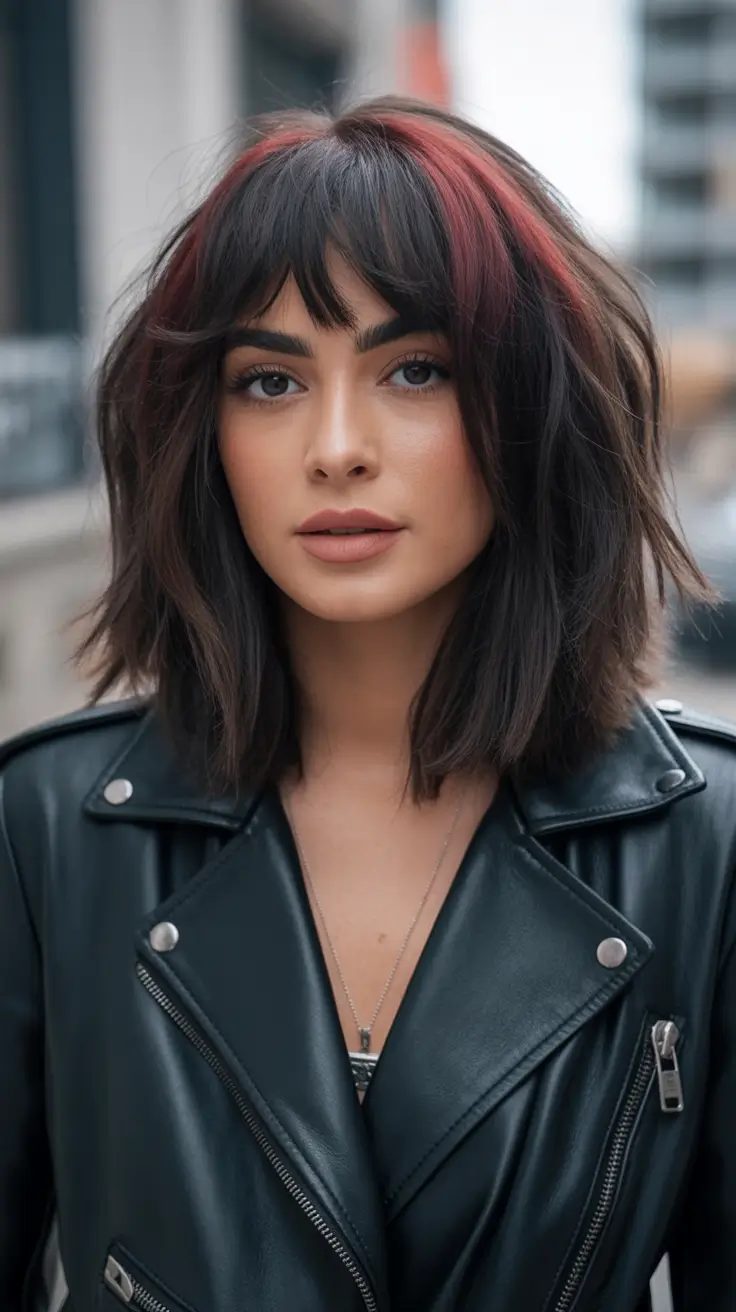 fall and winter haircuts Choppy Bob with Peek-a-Boo Color