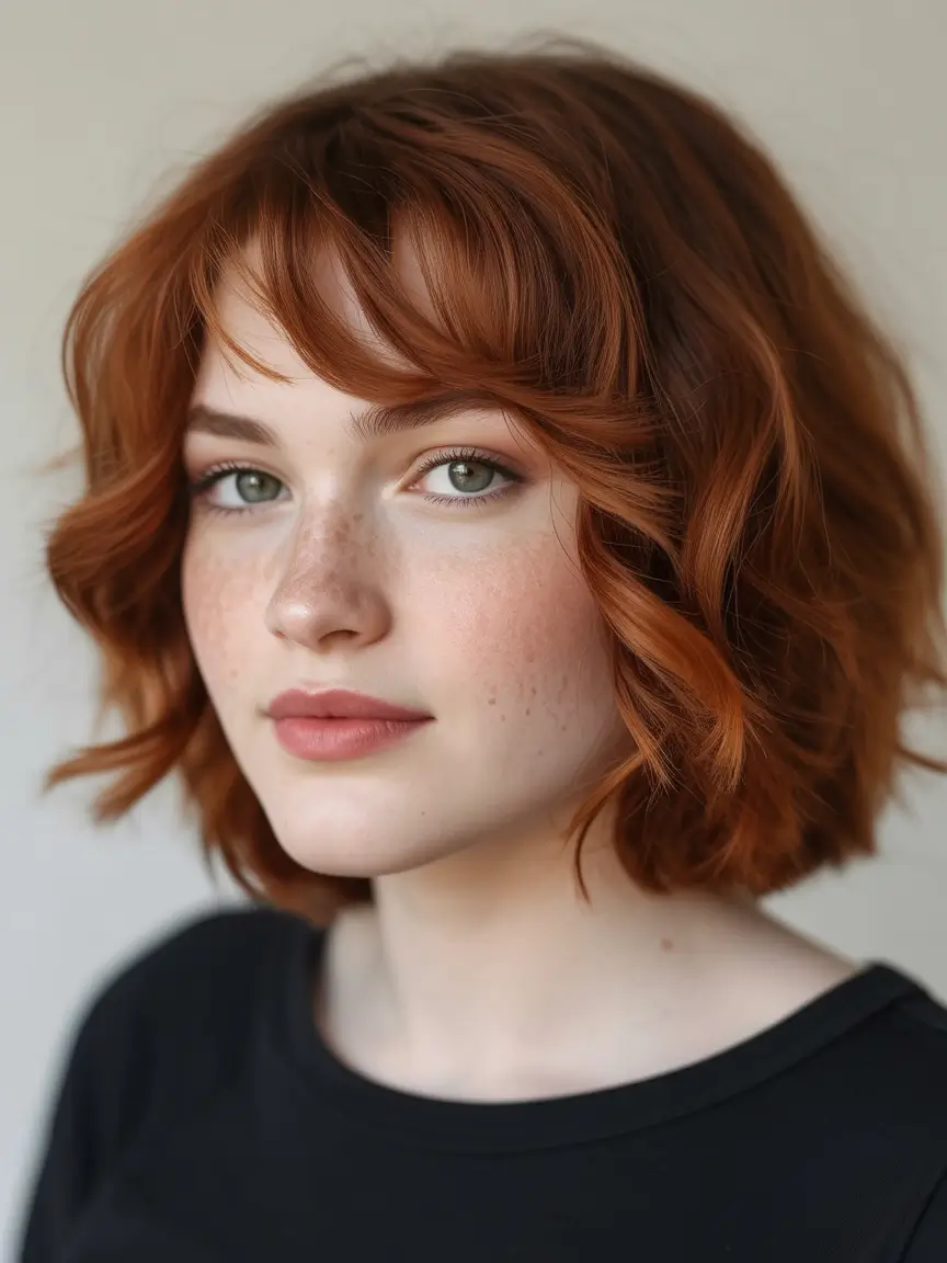 Copper Bob with Soft Fringe