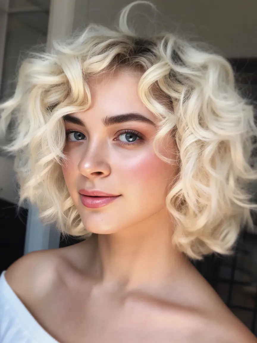 fall and winter haircuts Playful Platinum Curls