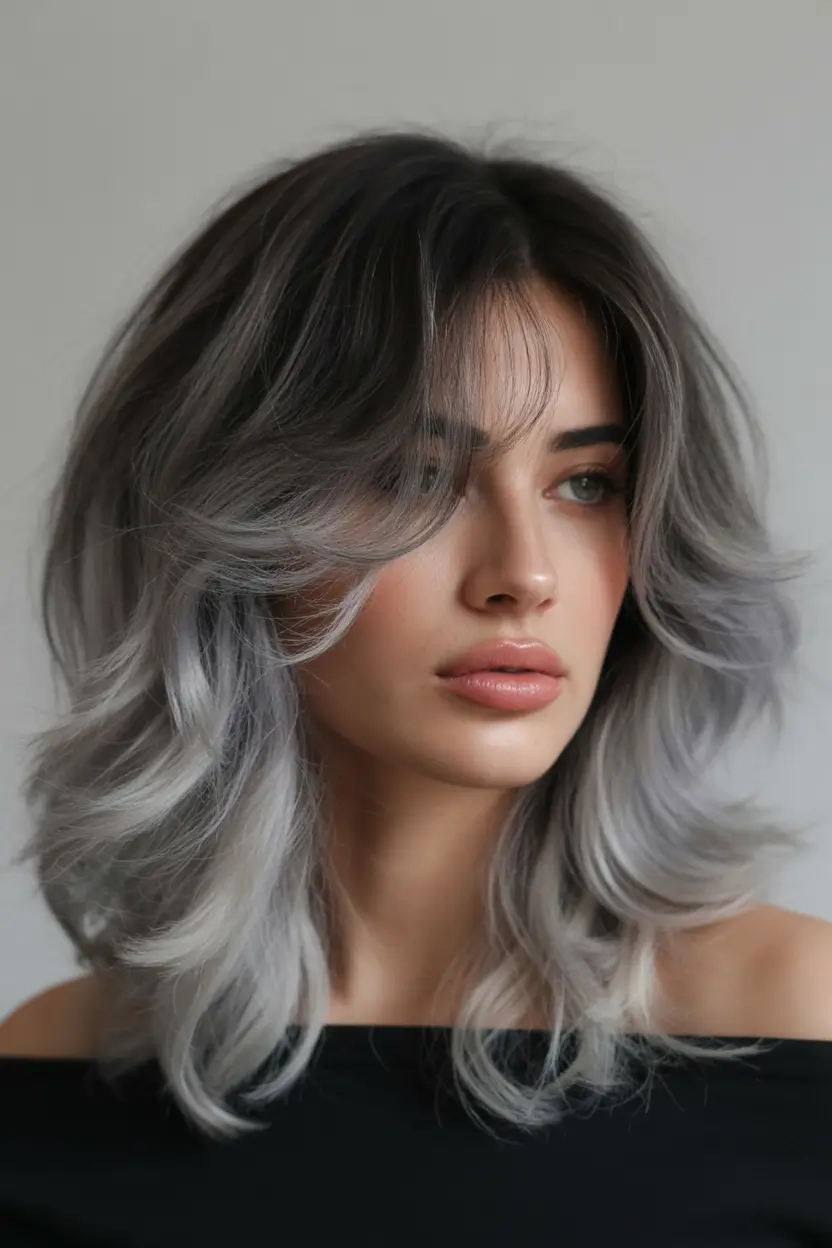 fall and winter haircuts Silver-Gray Dimensional Layers