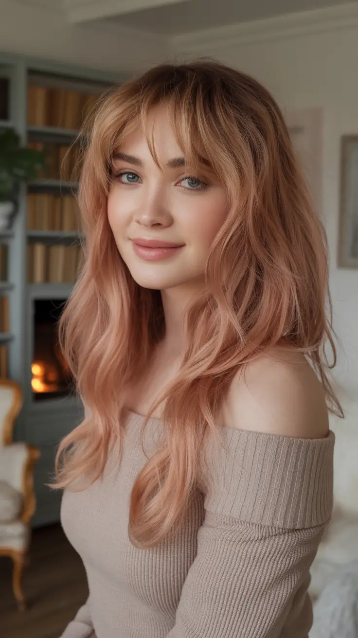 Soft Rose Blonde Waves Hairstyle for Fall and Winter