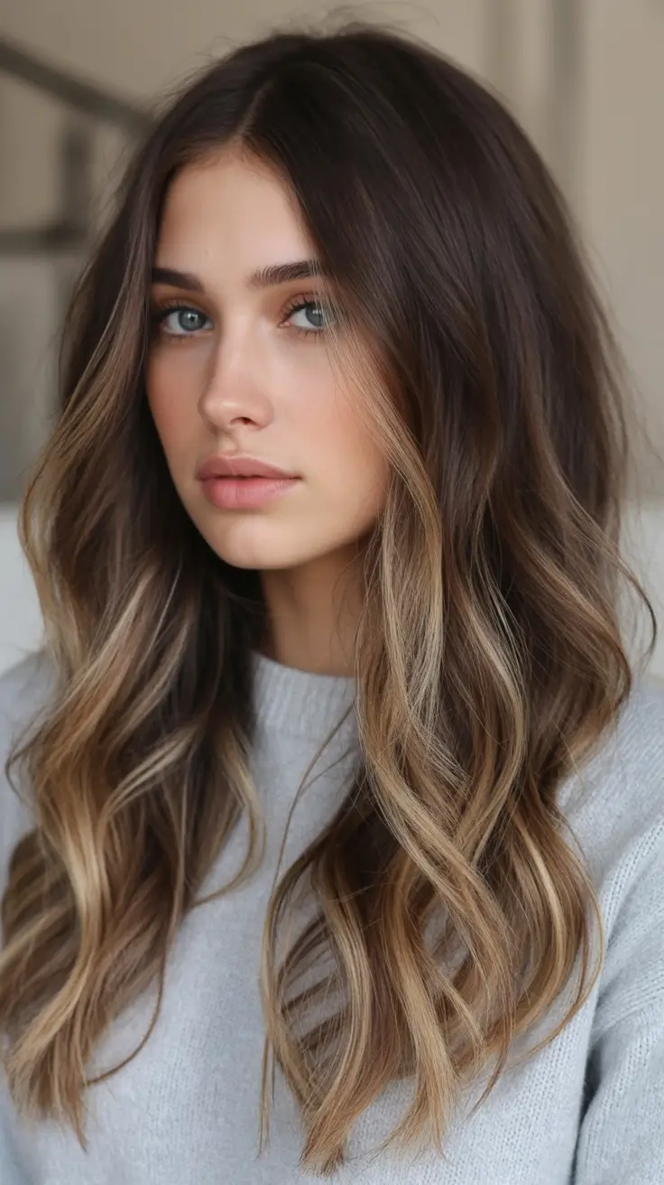 October hair color Brunette with Face-Framing Highlights