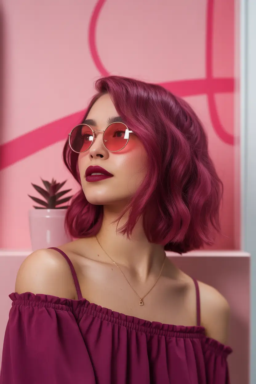 October hair color Berry Velvet Bob