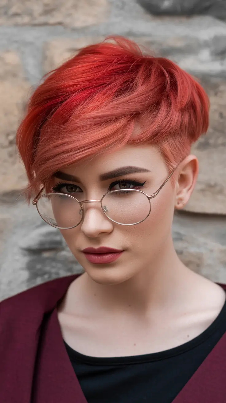 October hair color Tangerine Pixie Crop