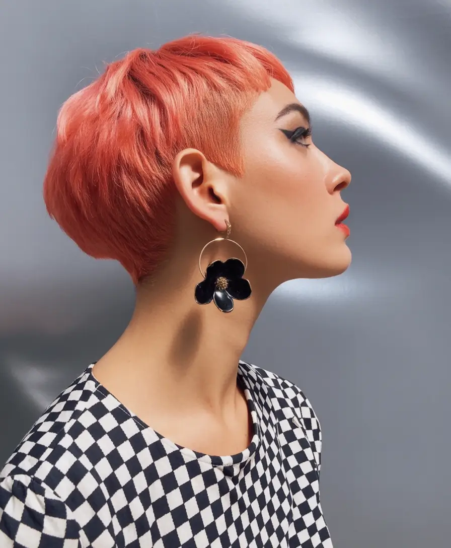 October hair color Peachy Coral Pixie