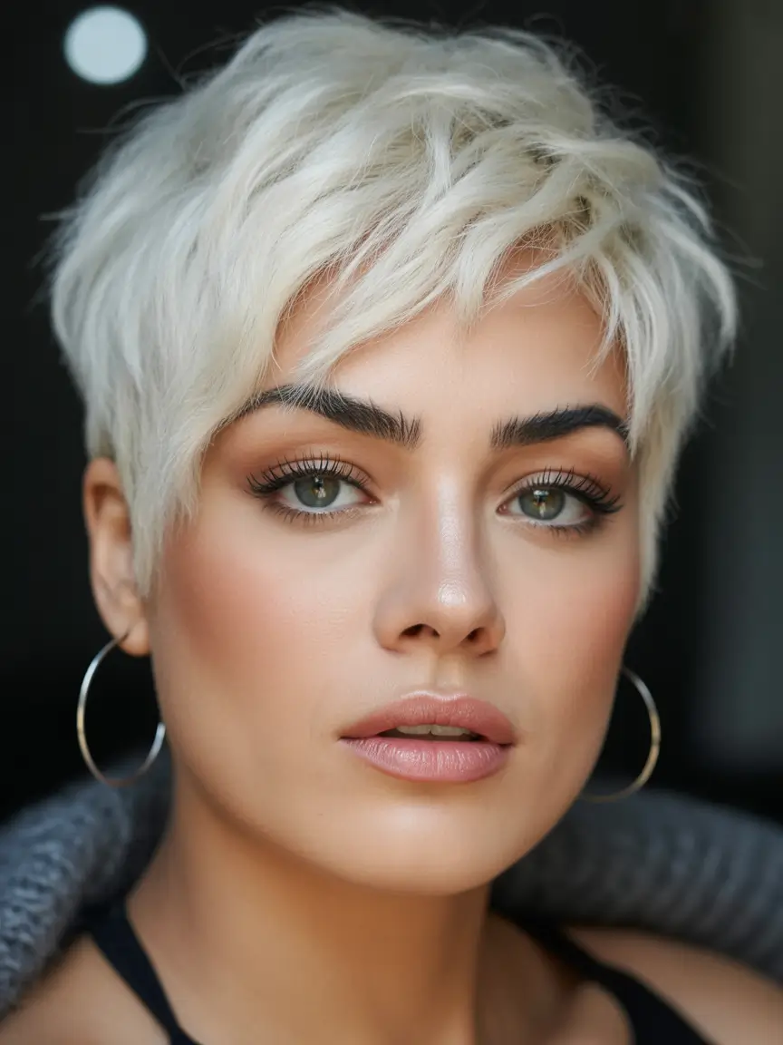 October hair color Snowy Platinum Crop